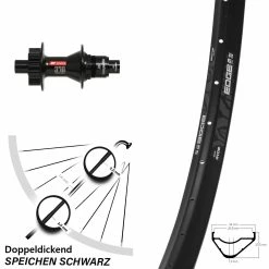 27,5 Zoll Hinterrad DT Swiss 370 6-Loch Ryde Edge M30 OS Sram XD