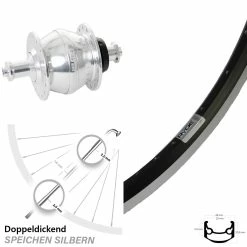 27,5 Zoll Vorderes Rad Mit Nabendynamo Ryde Andra 35 Shutter Precision PV-8