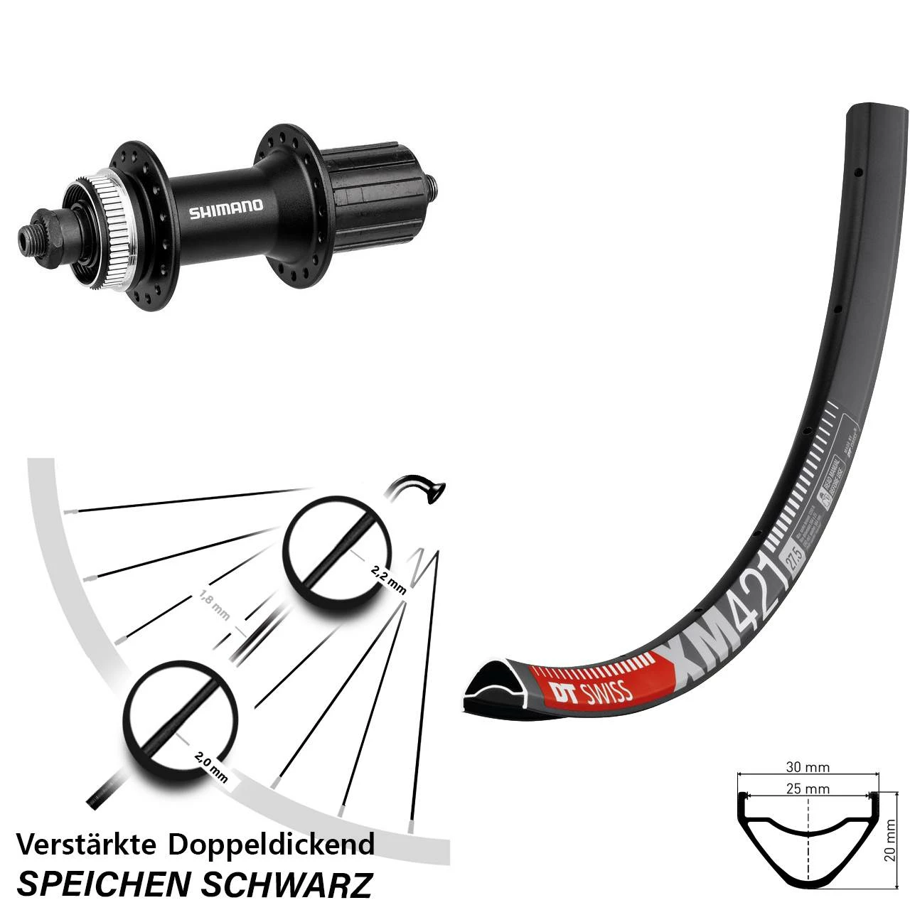 Dt-swiss 29 Zoll Laufrad Shimano Alivio FH-M4050 DT Swiss XM 421 Für Centerlock