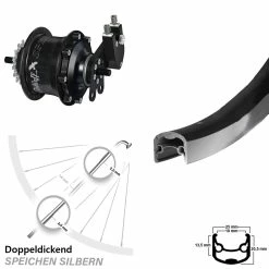 26 Zoll Hinterrad Rohloff TS EX Tandem Speedhub 500/14 Ryde Andra 30