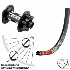Dt-swiss DT Swiss 350 Vorderrad XM 421 Laufrad 27,5 Zoll 6-Loch Steckachse