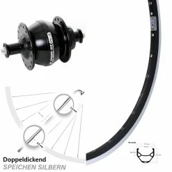 26 Zoll Nabendynamo Vorderrad Shutter Precision PV-8 Ryde ZAC 421