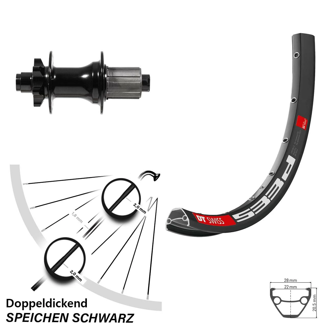 Dt-swiss 26 Zoll Hinterrad DT Swiss 533 D Mit Formula DHG-142 Nabe