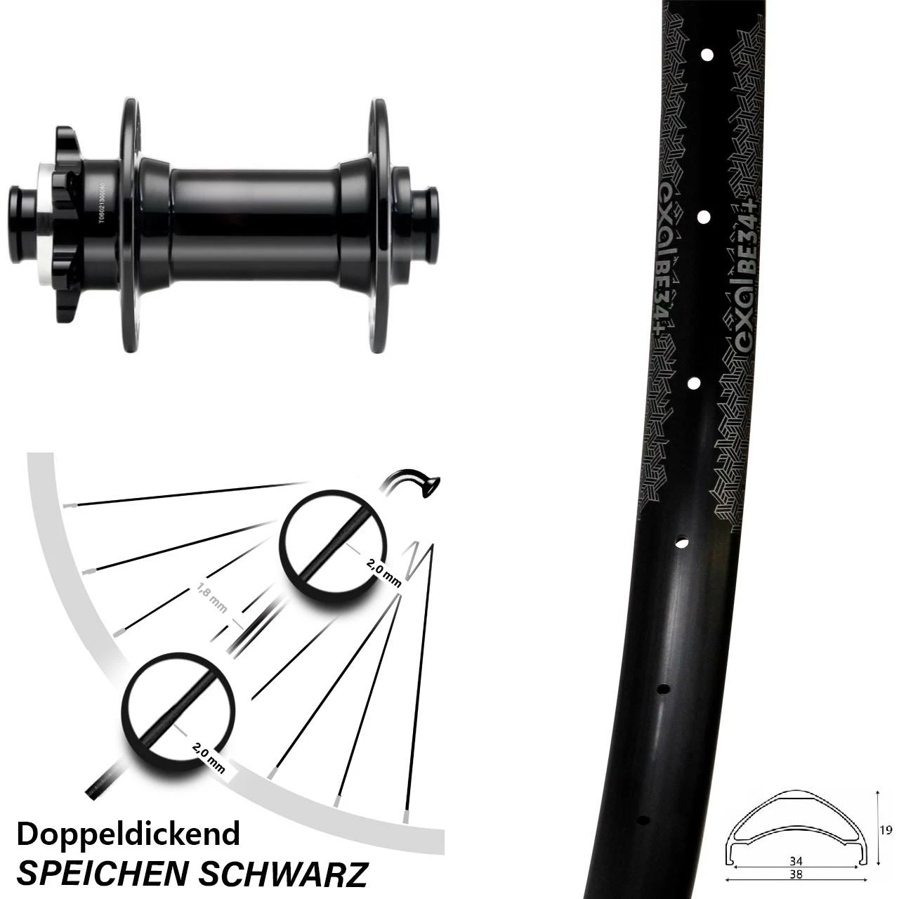 Novatec D341 Boost Exal BE34+ Vorderrad 27,5+ Zoll