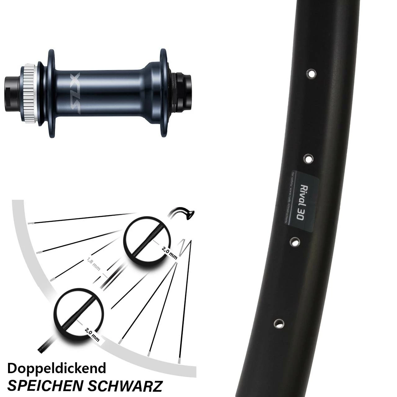 29 Zoll Vorderrad Shimano SLX Boost Ryde Rival 30