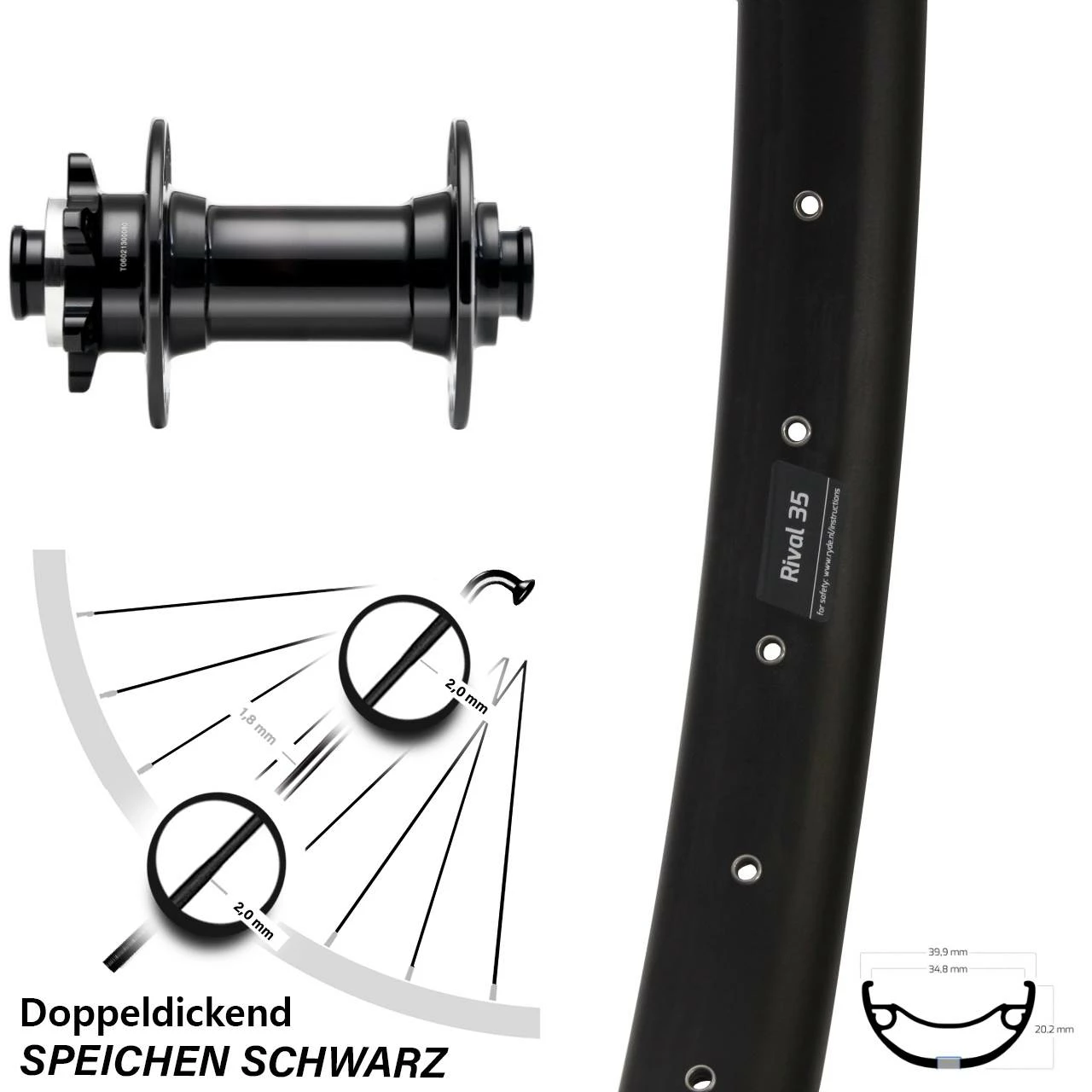 27,5+ Zoll Vorderrad Novatec D341 Boost Ryde Rival 35