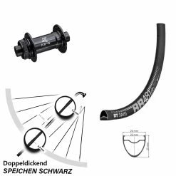 Dt-swiss 27,5 Zoll Vorderrad KX-G Nabe 12x100 Mm Steckachse DT Swiss RR 481 DB Centerlock