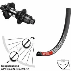 Dt-swiss 29 Zoll Hinterrad DT Swiss 350 Hinterradnabe Sram XD 12 Mm Steckachse XM 421