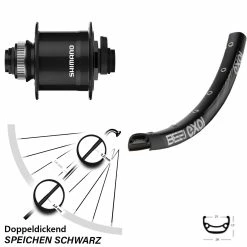 Nabendynamo Vorderrad Shimano DH-UR708-3D Exal BE 21 27,5 Zoll Für Steckachse