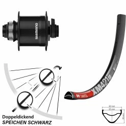 Dt-swiss 27,5 Zoll Fahrrad Nabendynamolaufrad DT Swiss XM 421 Shimano DH-UR708-3D