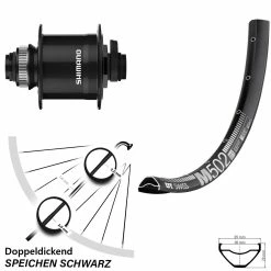 Dt-swiss Shimano DH-UR708 DT Swiss M 502 Vorderrad 27,5 Zoll Dynamo Steckachse 15x100 Mm
