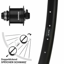 Vorderrad 29 Zoll Ryde Rival 30 Shimano Dynamo DH-UR708-3D 15/100 Steckachse