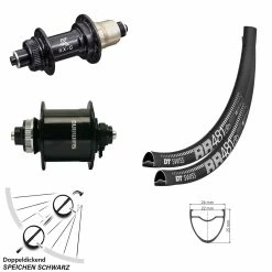 Dt-swiss 28 Zoll Laufradsatz Road Dynamo DT Swiss RR 481 Nabe KX-G Sram XD-R Shimano DH-UR 705-3D