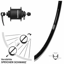 Shimano DH-T4000-1N Ryde Andra 20 Fahrrad-Vorderrad 28 Zoll Schwarz