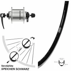 Vorderrad Mit Nabendynamo Shimano DH-T4000 Ryde Andra 20 28 Zoll