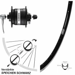 28 Zoll Vorderrad Mit Nabendynamo Ryde Andra 20 Shimano DH-3N31-QR Schwarz