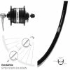 28 Zoll Vorderes Rad Mit Nabendynamo Ryde Andra 20 Shimano DH-3N31-QR Schwarz