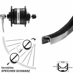 Fahrrad Nabendynamolaufrad Shimano DH-3N31 Ryde Andra 30 26 Zoll