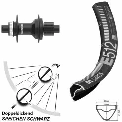 Dt-swiss DT Swiss E 512 Hinterrad 29 Zoll Mit Shimano FH-MT410 Nabe Microspline 12-fach