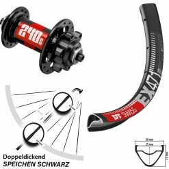 Dt-swiss 26 Zoll Vorderrad DT Swiss 240s QR EX 471 Für 6-Loch