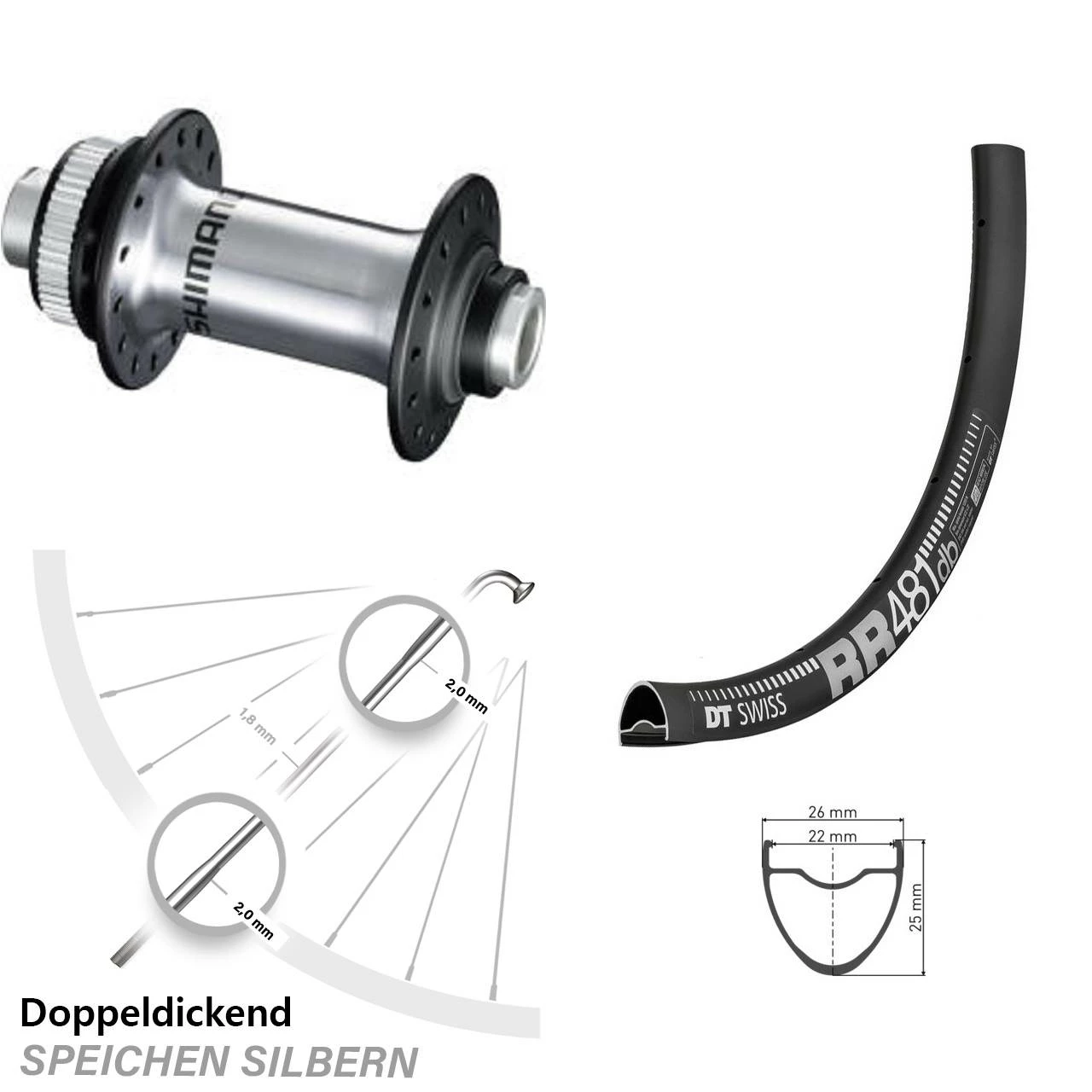 Dt-swiss Shimano HB-RS770 12/100 Mm DT Swiss RR 481 DB Vorderrad 27,5 Zoll