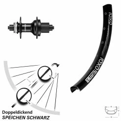 Hinterrad 26 Zoll Exal BE 25 Shimano FH-MT500 Micro Spline