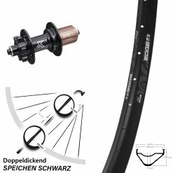 Ryde Edge M30 OS Hinteres Rad 27,5 Zoll Nabe KX-M Schnellspanner 10-fach 6-loch