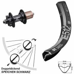 Dt-swiss 29 Zoll Hinterrad KX-M 10-fach Schnellspanner DT Swiss E 512
