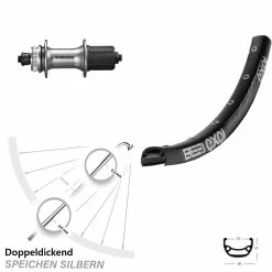 Hinterrad 27,5 Zoll Exal BE 21 Shimano FH-M4050 Sibern