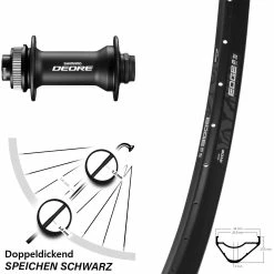 Ryde Edge M30 OS Vorderrad 27,5 Zoll Shimano Deore HB-M618 Nabe 15x100 Mm