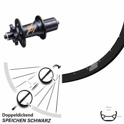 DT Swiss 350 SL QR 11-fach Ryde Rival 21 Hinteres Rad 27,5 Zoll Für 6-Loch