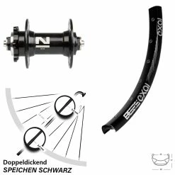 Laufrad 26 Zoll Exal BE 25 Novatec D041SB 5/100 Mm 6-loch