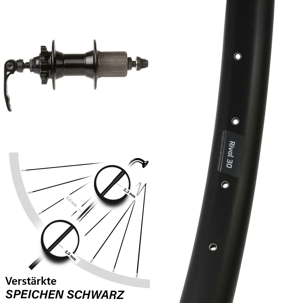 29 Zoll Hinteres Rad Ryde Rival 30 Disc Mit Novatec 8-11-fach 6-Loch Nabe