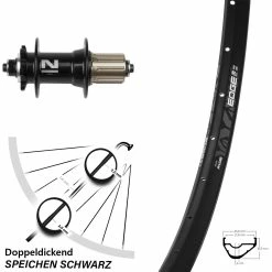 29 Zoll Hinterrad Ryde Edge M22 OS Disc 6-loch Novatec D042SB 5/135 Mm