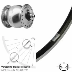 Vorderes Laufrad 27,5 Zoll Ryde Andra 35 Nabendynamo SON 28 Felgenbremse