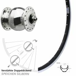 Vorderrad Mit Nabendynamo SON Delux Wide Body Ryde ZAC 421 28 Zoll