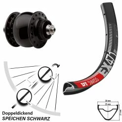 Dt-swiss Vorderrad 27,5 Zoll DT Swiss EX 471 Nabendynamo SON 28 Für Schnellspanner