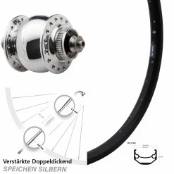 SON 28 Centerlock Ryde Andra 40 Disc Vorderrad 27,5 Zoll Silbern Poliert