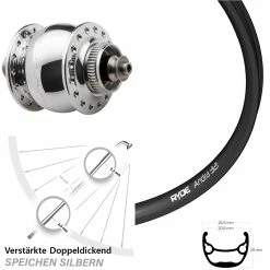 Vorderrad 28-29 Zoll Ryde Andra 321 Silbern Poliert SON 28 Centerlock