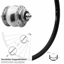 SON 28 Centerlock Ryde Andra 40 Disc Vorderrad 27,5 Zoll Silbern Eloxiert