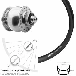 Vorderrad 28-29 Zoll Ryde Andra 321 Silbern Eloxiert SON 28 Centerlock