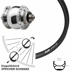 27,5 Zoll Ryde Vorderrad Andra 321 Disc Nabendynamo Son Delux