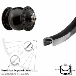 Nabendynamo-Vorderrad Son 28 Zoll Ryde Andra 30