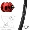 Ryde Edge M30 OS Vorderrad Dynamo SON Delux Disc Centerlock Rot Eloxiert