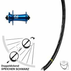Vorderrad Mavic A 1022 Novatec D791SB Superlight Blau 28 Zoll 6-loch