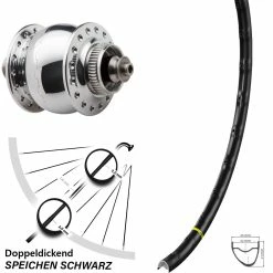 Vorderrad Mavic A 1022 Dynamo SON 28 Disc Centerlock 5/100 Mm Silbern Poliert