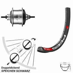 Dt-swiss Hinterrad 27,5 Zoll DT Swiss 533D Schwarz Shimano Alfine Silbern 11-Gang