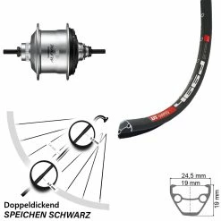 Dt-swiss 27,5 Zoll Disc Hinterrad Shimano Alfine Silbern 11-Gang Mit DT Swiss 466