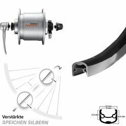 Vorderes Rad Mit Nabendynamo Shimano Nexus DH-C3000-3N Ryde Andra 30 26 Zoll