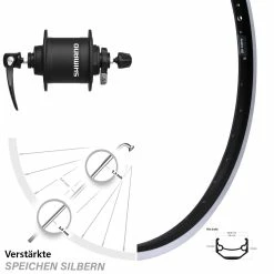 Vorderrad 20 Zoll Ryde Andra 40 Felgenbremse Shimano DH-T4000-1N Alivio